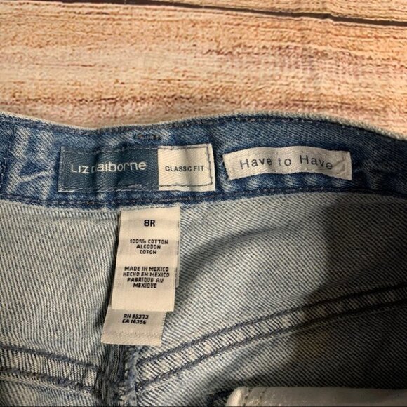 Vintage Liz Claiborne Mom Jeans high rise straight leg jeans Size 8 Light wash - Picture 3 of 9